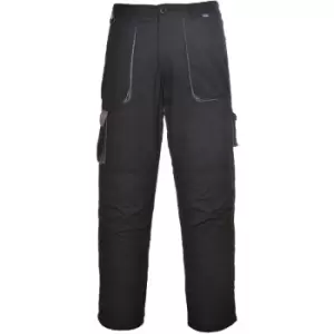 Image of Portwest Mens Texo Contrast Workwear Trousers (M/R) (Black) - Black