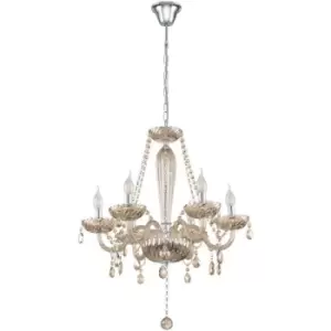 Image of Eglo Basilano 6 Lamp Multi Arm Chandeliers Chrome