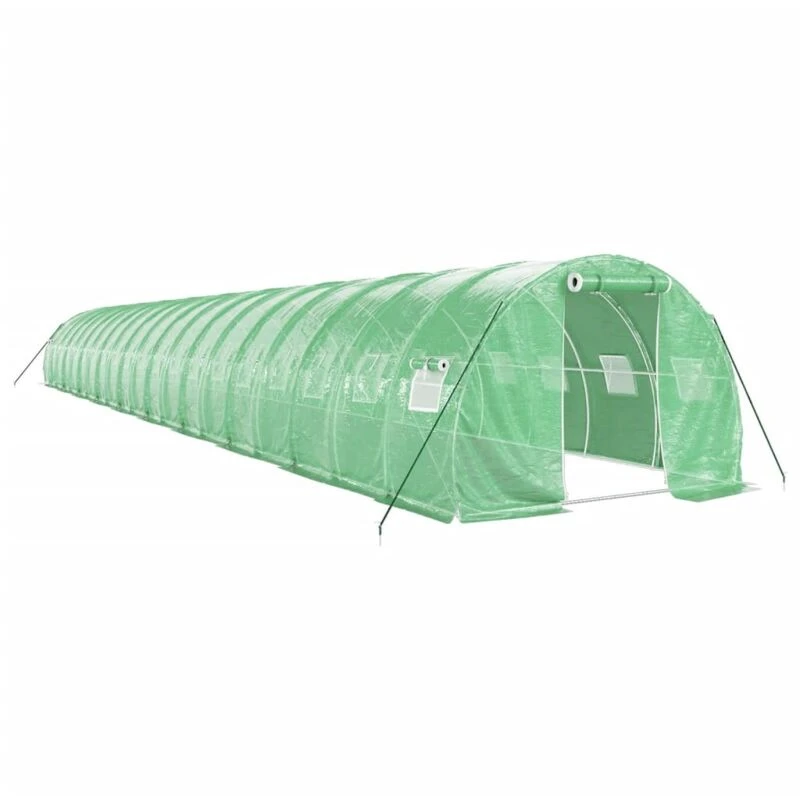 Image of vidaXL Greenhouse with Steel Frame Green 60 m 20x3x2 m, Green 3188047