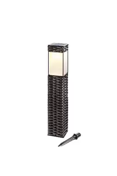 Image of Rattan Effect Square Garden Solar LED Bollard Light