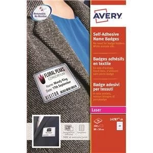Image of Original Avery L4787 80x50mm Self Adhesive Name Badges 200 Labels