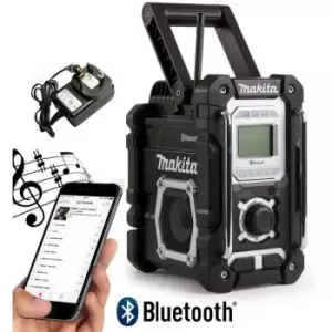 Image of DMR108B Job Site Radio Black Bluetooth + USB Charger - 7.2 - 18v Lithium - Makita