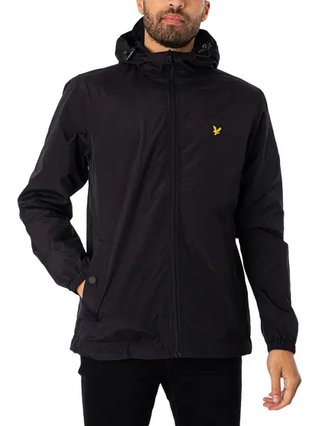 Image of Lyle & Scott Zip Through Hooded Jacket Jet Black L