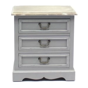 Image of Charles Bentley Loxley Vintage 3 Drawer Bedside Table
