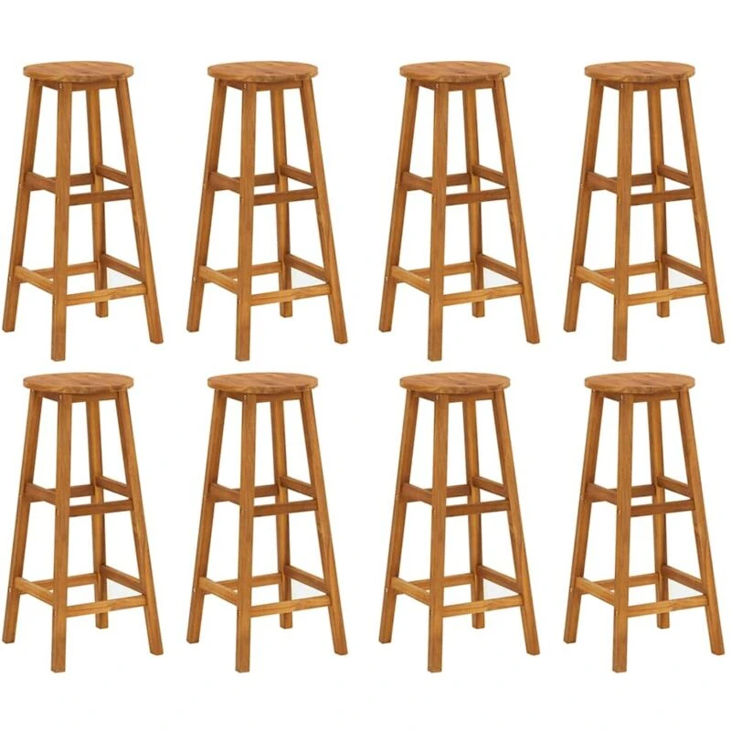 Image of VIDAXL Bar Stools 8 pcs Solid Wood Acacia Vidaxl 8720287142904