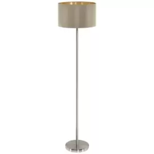 Image of Eglo - Maserlo - 1 Light Floor Lamp Satin Nickel, E27