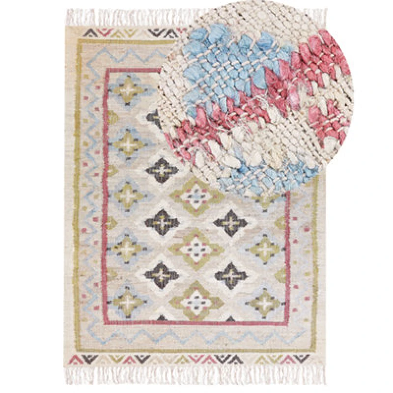 Image of Beliani Rug Terkos Multicolour 160 X 230 Cm Jute
