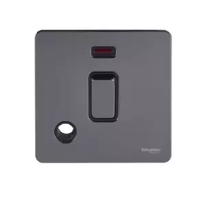 Image of Schneider USFP 20A Double Pole Switched Flex Outlet & Neon Black Insert Black Nickel - GU2414BBN