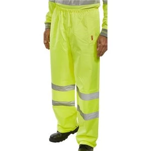 Image of BSeen Traffic Trousers Hi Vis Reflective Tape 4XL Saturn Yellow Ref
