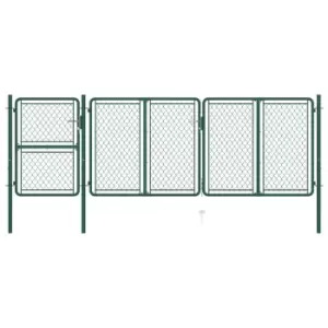 Image of Vidaxl Garden Gate Steel 125X395cm Green