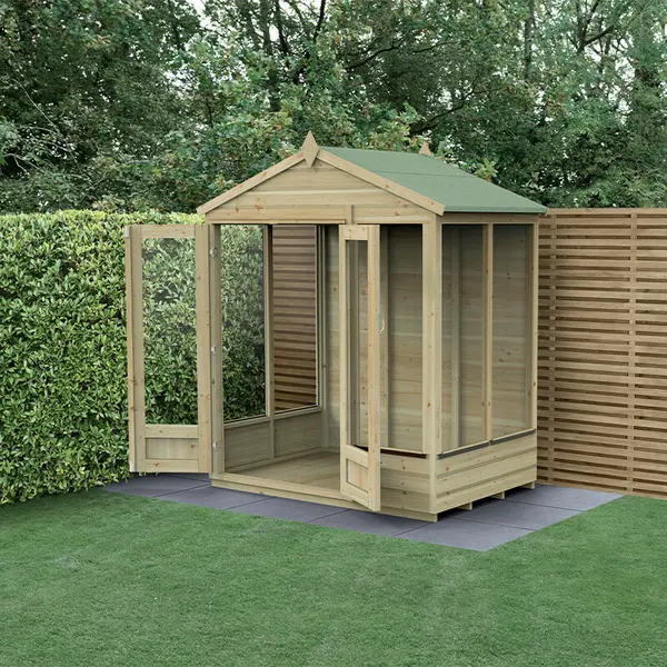 Image of 6' x 4' Forest Beckwood 25yr Guarantee Double Door Apex Summer House (1.99m x 1.23m)