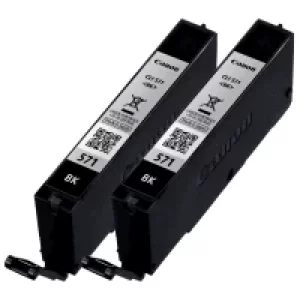 Image of Canon CLI-571BK Original Black Ink Cartridge Twinpack *UNBOXED*