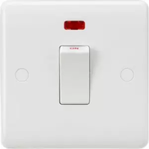 Image of MLA Knightsbridge Curved Edge 45A 1 Gang DP Switch With Neon (White Rocker) - CU8331NW