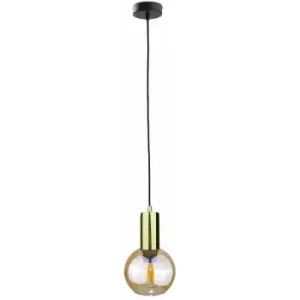 Image of Keter Lighting - Keter Jantar Dome Pendant Ceiling Light Gold, 15cm, 1x E27