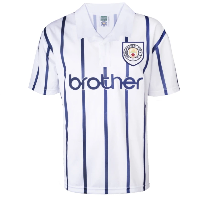 Image of Score Draw Manchester City 1993 Away Retro Shirt MANC93APYSS-M M Mens Sportswear