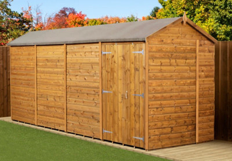 Image of Empire Sheds Empire Modular Apex 6X16 Dipped Treated Tongue And Groove Wooden Garden Shed Double Door (6' X 16' / 6ft X 16ft) (6X16)