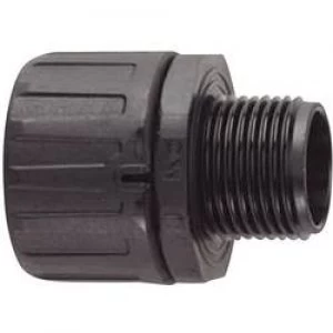 Image of HellermannTyton 166 21002 HG16 S M16 HelaGuard Straight Conduit Fitting Polyamide 6.6 Black