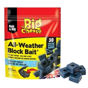 Image of The Big Cheese Mouse and Rat Killer All Weather Block Bait - 30 x 10g
