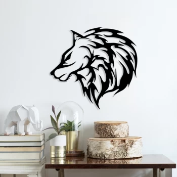 Image of Wolf3 - Black Decorative Metal Wall Accessory