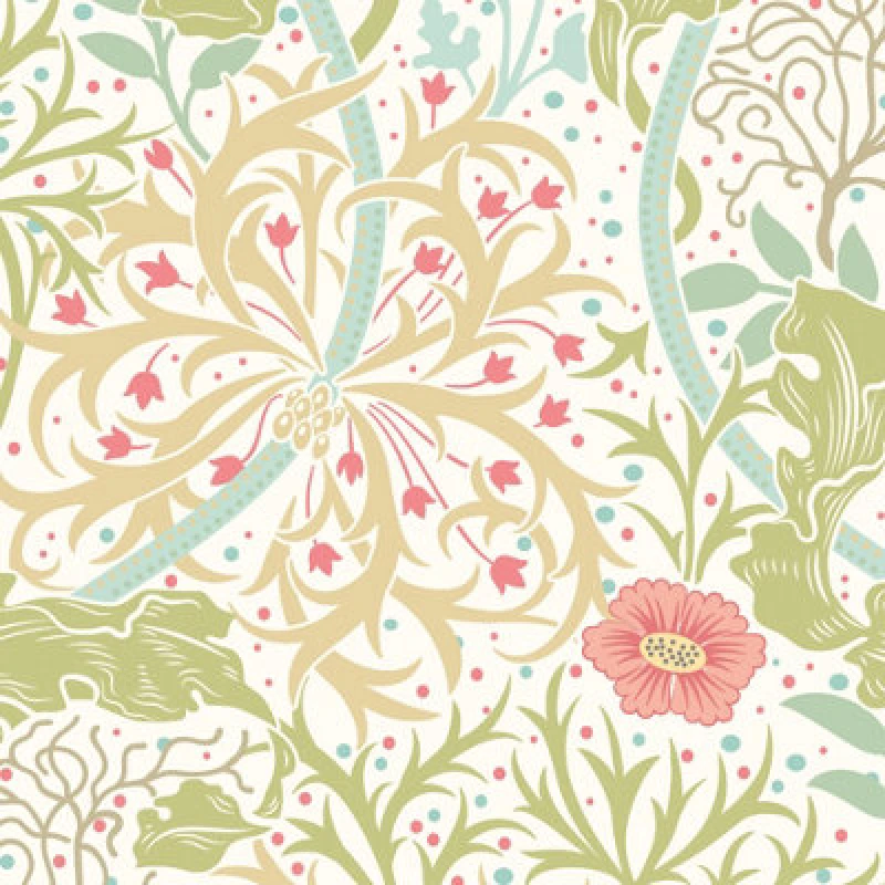 Image of Hoopla Walls Seaweed Garden Rose Pink Smooth Matt Wallpaper