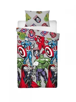 Image of Marvel Avengers Stickers Single Duvet Cover