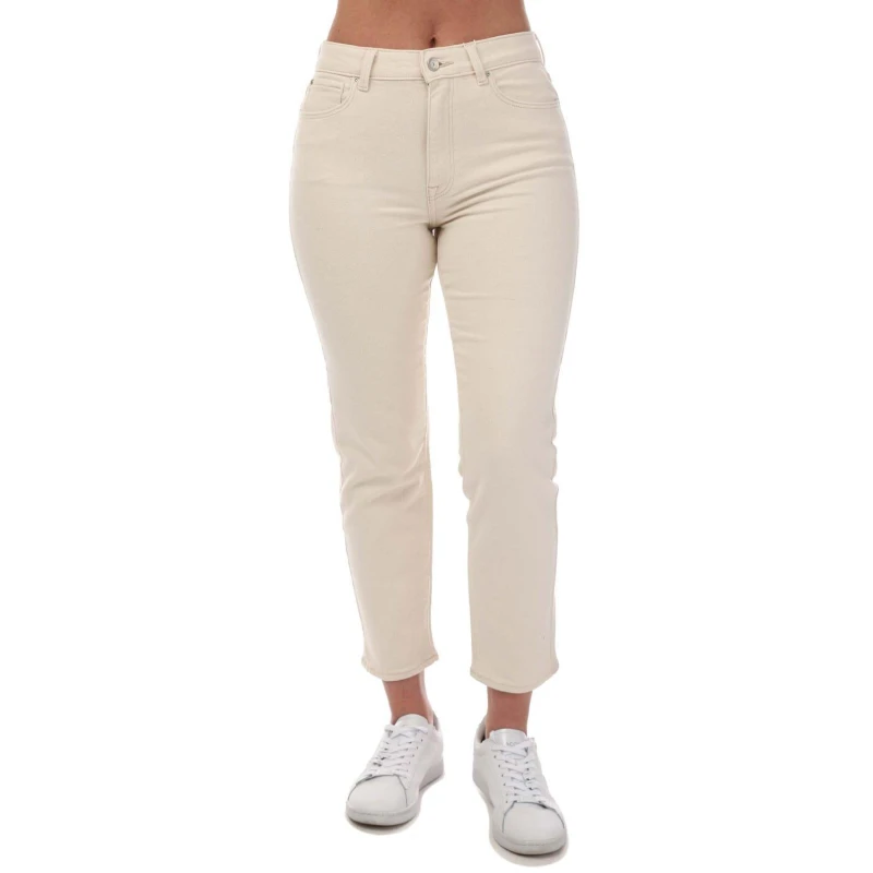 Image of Only Plain Zip and Button Jeans White female