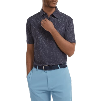 Image of Footjoy 2022 Digital Camo Print Lisle Polo - Navy - L