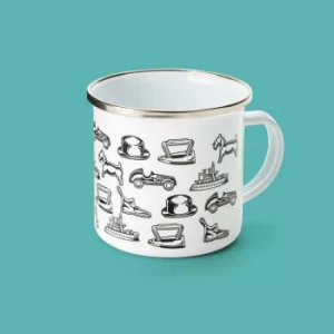 Image of Monopoly Pieces Enamel Mug White