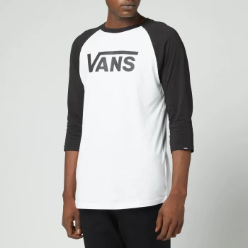 Image of Vans Mens Classic Raglan Top - White/Black - L
