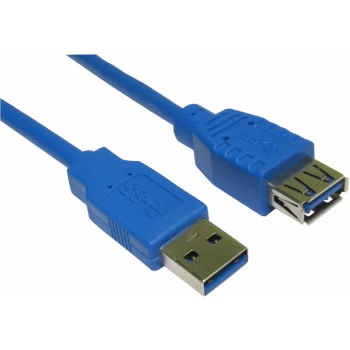 Image of USB3-822BL USB 3.0 A Male - Female Blue Cable 2m - Rvfm