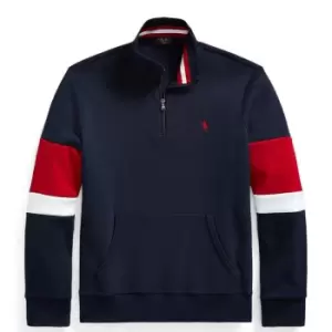 Image of Polo Ralph Lauren quarter Zip Arm Loop Top - Blue