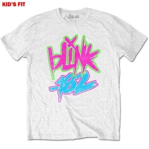 Image of Blink-182 - Neon Logo Kids 7 - 8 Years T-Shirt - White