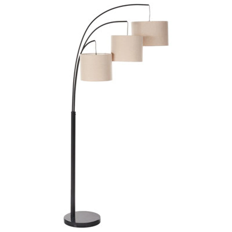 Image of Beliani Minimalist Floor Lamp Caroni Linen Beige