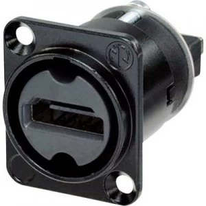 Image of Neutrik NAHDMI-W-B HDMI connector Sleeve socket, straight pins Number of pins: 19 Black