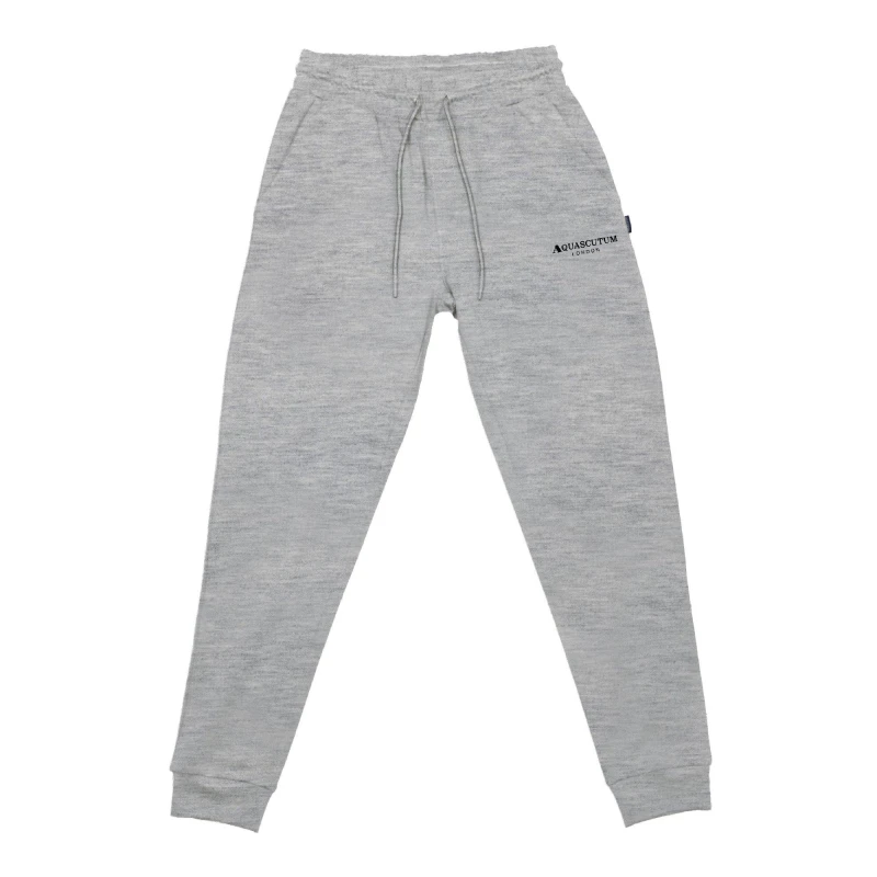 Image of Aquascutum Mens Closed Hem Fleece Joggers Closed Hem Fleece Jogging Bottoms Small Grey 48255802350