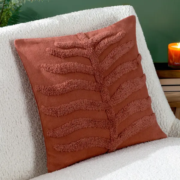 Image of Dakota Tufted Cushion Clay, Clay / 45 x 45cm / Polyester Filled
