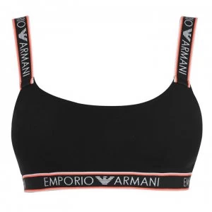 Image of Emporio Armani Logo Band Bralette Bra Nero Size L Women