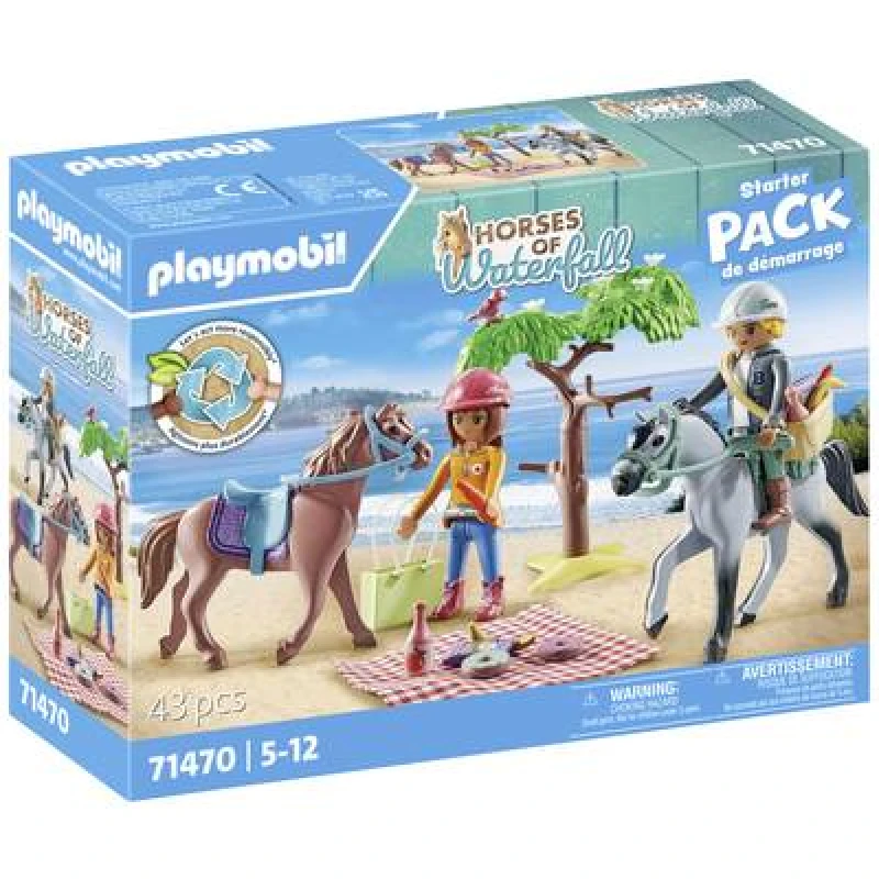 Image of PLAYMOBIL Playmobil Horses of Waterfall Riding trip to the beach with Amelia and Ben 71470 71470