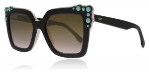 Image of Fendi FF0260/S Sunglasses Black / Pink 3H2 52mm