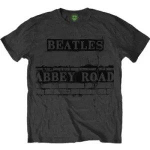 Image of The Beatles Mens Abbey Road Sign TShirt Ret (Dark Grey)
