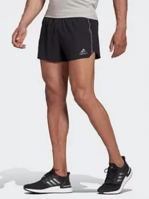 Image of adidas Saturday Split Shorts, Black/Grey, Size XS, Men