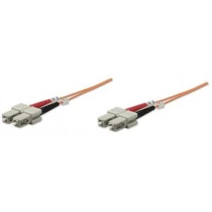 Image of Intellinet Fibre Optic Patch Cable Duplex Multimode SC/SC 62.5/125 m OM1 20m LSZH Orange Fiber Lifetime Warranty