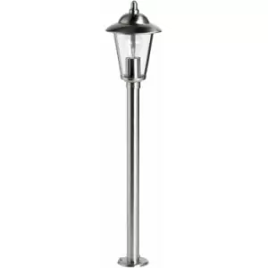 Image of Loops - Outdoor Post Lantern Light Polished Steel Garden Gate Wall Path Porch Lamp led
