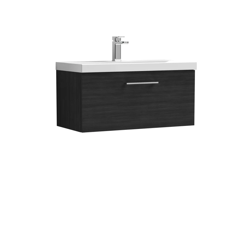 Image of Balterley Wall Hung 2 Drawer Vanity Unit with Mid-Edge Ceramic Basin Black