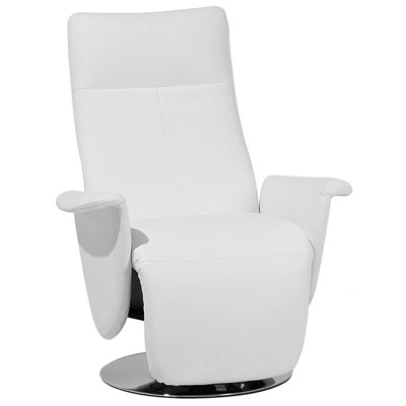 Image of Beliani Recliner Chair Prime With Footrest Faux Leather White