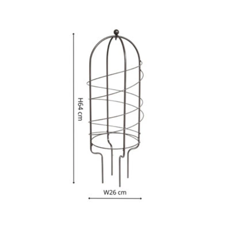 Image of Ivyline Outdoor Pot Plant Support Zinc H64cm D26cm Silver