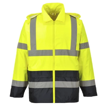 Image of Classic Hi Vis Contrast Rain Jacket Yellow / Black 3XL