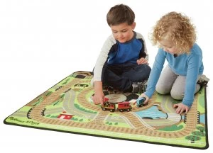 Image of Melissa Doug Round the Rails Train Acitivty Rug.