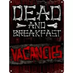 Image of Dead And Breakfast Mini Tin Sign (One Size) (Red) - Red - Grindstore