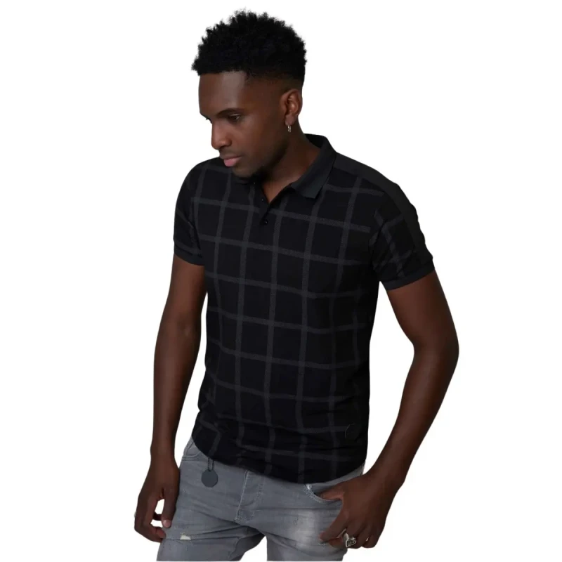 Image of Project X Paris Checked Polo shirt Project X Paris Noir Male S